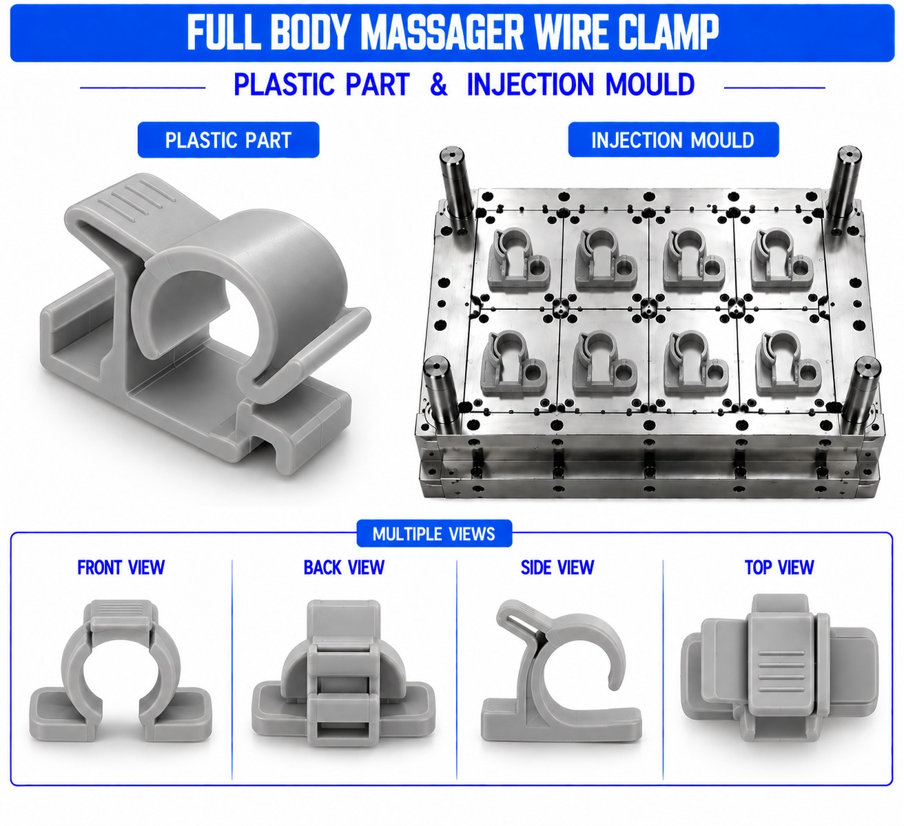 Full Body Massager Plastic Wire Clamp Mould and Moulding Services